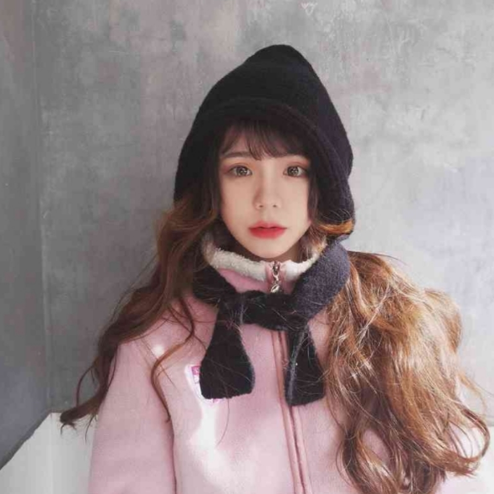 Knit muffler hat